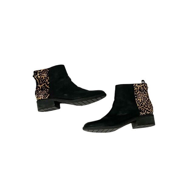 Sperry Maya Belle Black & Animal Leopard Print Chelsea Ankle Boot Size 11 - Picture 2 of 7